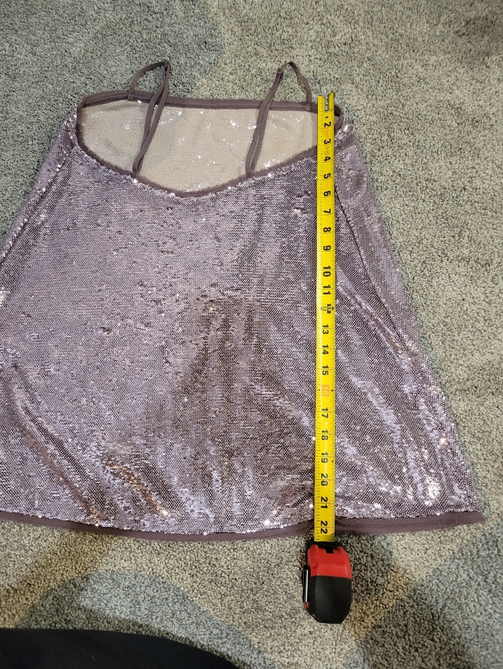 Free People Women's Time To Shine Sequins Mini Slip Dress Purple Festival, Party - Picture 7 of 8